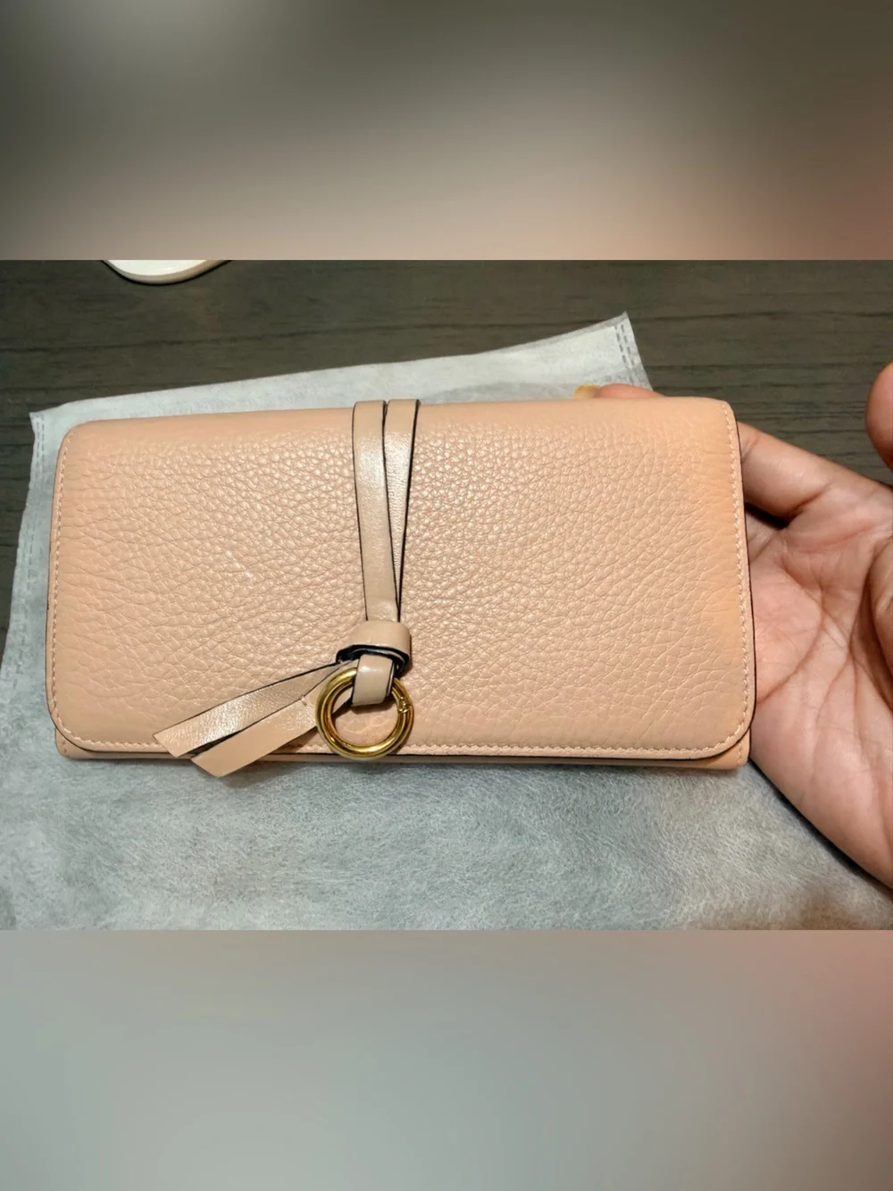 Chloé Bifold Long Wallet in Beige